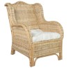 Canapé avec coussin Rotin naturel et lin 