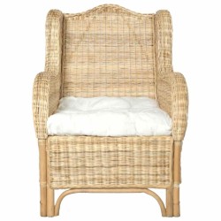 Canapé avec coussin Rotin naturel et lin 