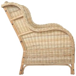 Canapé avec coussin Rotin naturel et lin 