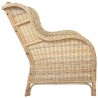 Canapé avec coussin Rotin naturel et lin 