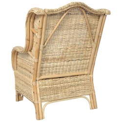 Canapé avec coussin Rotin naturel et lin 