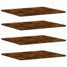 Étagères murales 4 pcs chêne fumé 60x50x1,5cm bois d'ingénierie 