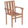 Chaises de jardin lot de 2 et coussins taupe Bois teck massif 