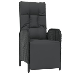 Chaises inclinables de jardin lot de 2 et table résine tressée 