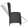 Chaises inclinables de jardin lot de 2 et table résine tressée 
