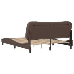 Cadre de lit sans matelas marron 160x200 cm similicuir 
