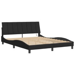 Cadre de lit avec LED sans matelas noir 160x200 cm velours 