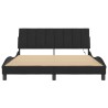 Cadre de lit avec LED sans matelas noir 160x200 cm velours 