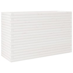Jardinière blanc 110x40x68,5 cm bois de pin massif 