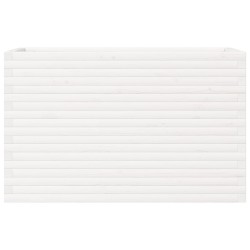 Jardinière blanc 110x40x68,5 cm bois de pin massif 