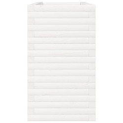 Jardinière blanc 110x40x68,5 cm bois de pin massif 