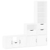 Meubles TV 4 pcs avec rangement ODDA blanc bois de pin massif 