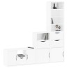 Meubles TV 4 pcs avec rangement ODDA blanc bois de pin massif 