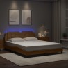 Cadre de lit avec LED sans matelas cappuccino 160x200 cm 
