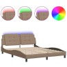 Cadre de lit avec LED sans matelas cappuccino 160x200 cm 
