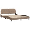 Cadre de lit avec LED sans matelas cappuccino 160x200 cm 
