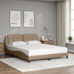 Cadre de lit avec LED sans matelas cappuccino 160x200 cm 