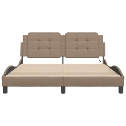 Cadre de lit avec LED sans matelas cappuccino 160x200 cm 