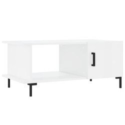 Table basse Blanc brillant 90x50x40 cm Bois d'ingénierie 