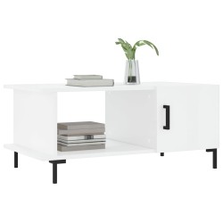 Table basse Blanc brillant 90x50x40 cm Bois d'ingénierie 
