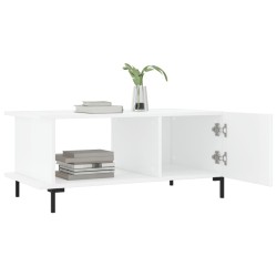 Table basse Blanc brillant 90x50x40 cm Bois d'ingénierie 