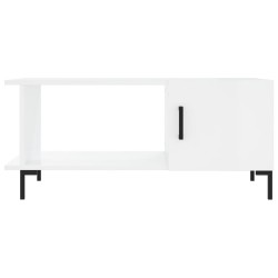 Table basse Blanc brillant 90x50x40 cm Bois d'ingénierie 
