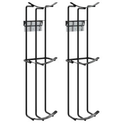 Support de gobelet de saut de baril 2 pcs noir acier 