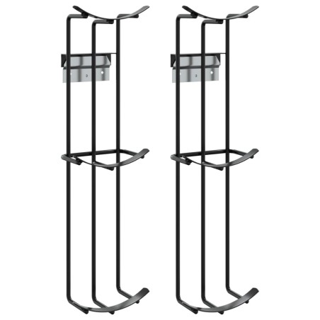 Support de gobelet de saut de baril 2 pcs noir acier 