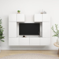 Ensemble de meubles TV 6 pcs Blanc Bois d'ingénierie 