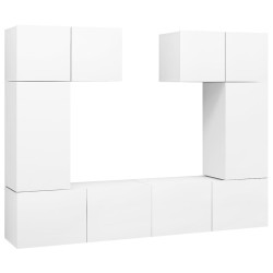 Ensemble de meubles TV 6 pcs Blanc Bois d'ingénierie 