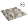Panneaux muraux 12 pcs béton 50x50 cm XPS 3 m² losange 