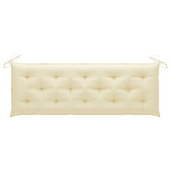 Banc de jardin empilable et coussin 159 cm Bois de teck massif 