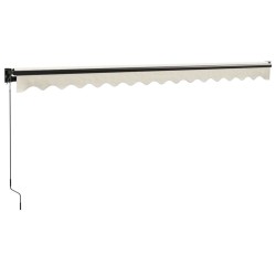 Auvent rétractable crème 4x3 m tissu et aluminium 