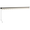 Auvent rétractable crème 4x3 m tissu et aluminium 