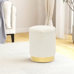 Tabouret rond Blanc Molleton 