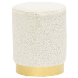 Tabouret rond Blanc Molleton 