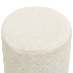 Tabouret rond Blanc Molleton 