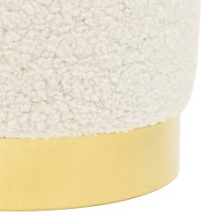 Tabouret rond Blanc Molleton 