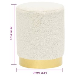 Tabouret rond Blanc Molleton 