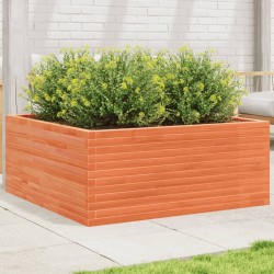 Jardinière cire marron 110x110x46 cm bois de pin massif 