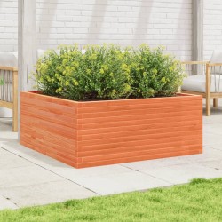Jardinière cire marron 110x110x46 cm bois de pin massif 