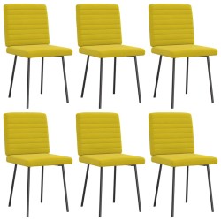 Chaises à manger lot de 6 jaune velours 
