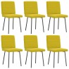 Chaises à manger lot de 6 jaune velours 
