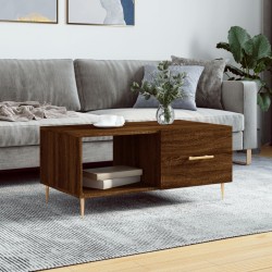 Table basse chêne marron 90x50x40 cm bois d'ingénierie 