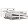Cadre de lit sans matelas blanc 160x200 cm bois de pin massif 