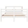 Cadre de lit sans matelas blanc 160x200 cm bois de pin massif 