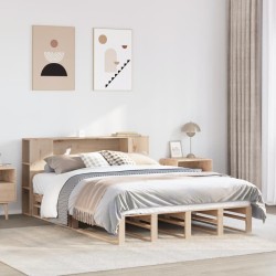 Lit bibliothèque sans matelas 120x200 cm bois massif 