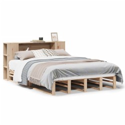 Lit bibliothèque sans matelas 120x200 cm bois massif 