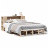 Lit bibliothèque sans matelas 120x200 cm bois massif 