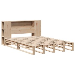 Lit bibliothèque sans matelas 120x200 cm bois massif 